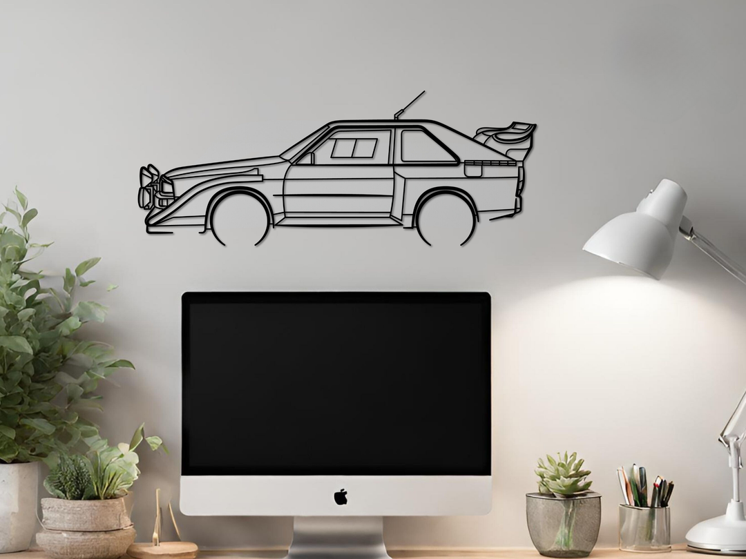 UR Sport Quattro S1, Silhouette Metal Wall Art