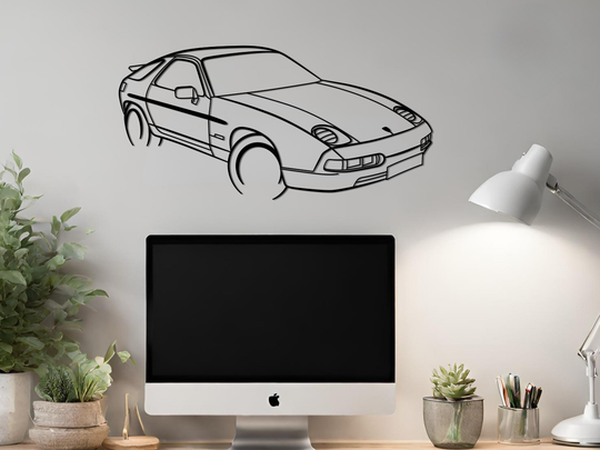 928 S4 Front Angle, Detailed Silhouette Metal Wall Art