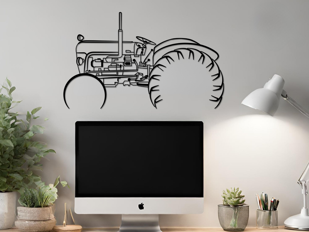 Massey Ferguson 35, Detailed Silhouette Metal Wall Art