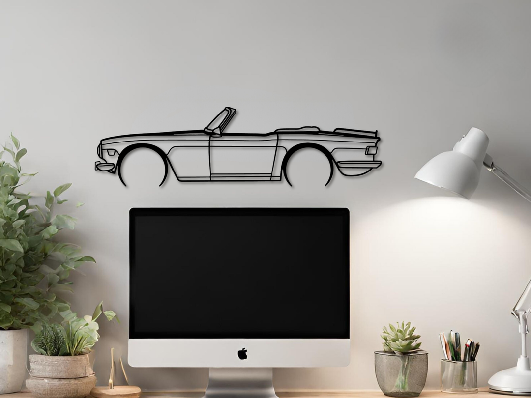 TR6, Detailed Silhouette Metal Wall Art