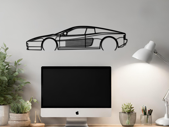 Testarossa, Detailed Silhouette Metal Wall Art