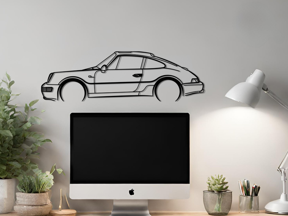 911 (964) 40th Anniversary edition, Detailed Silhouette Metal Wall Art