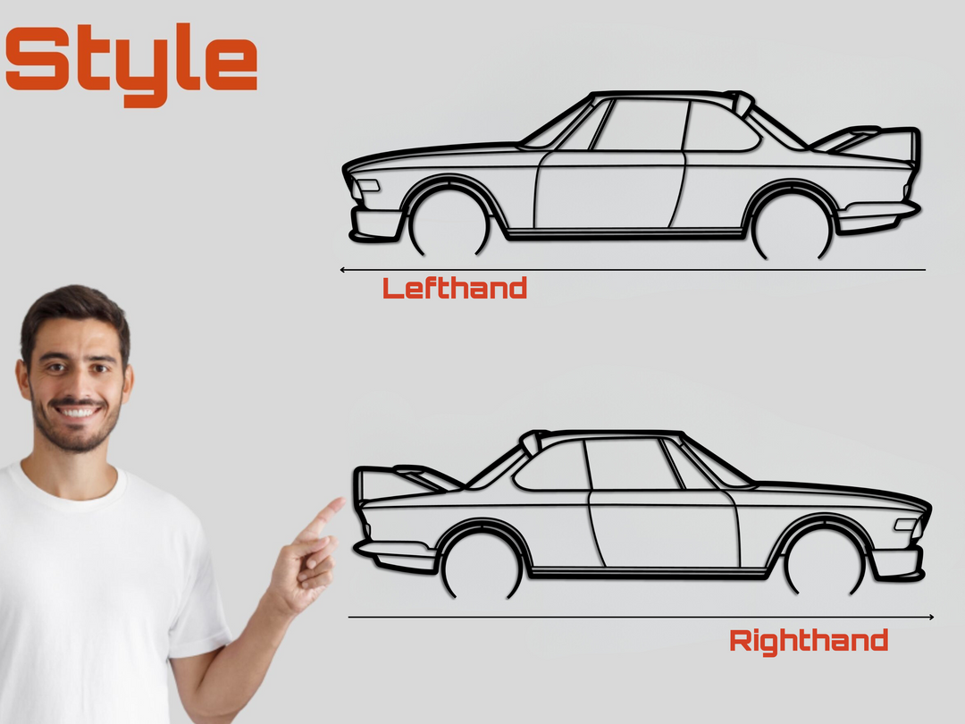 1972 CSL, Detailed Silhouette Metal Wall Art