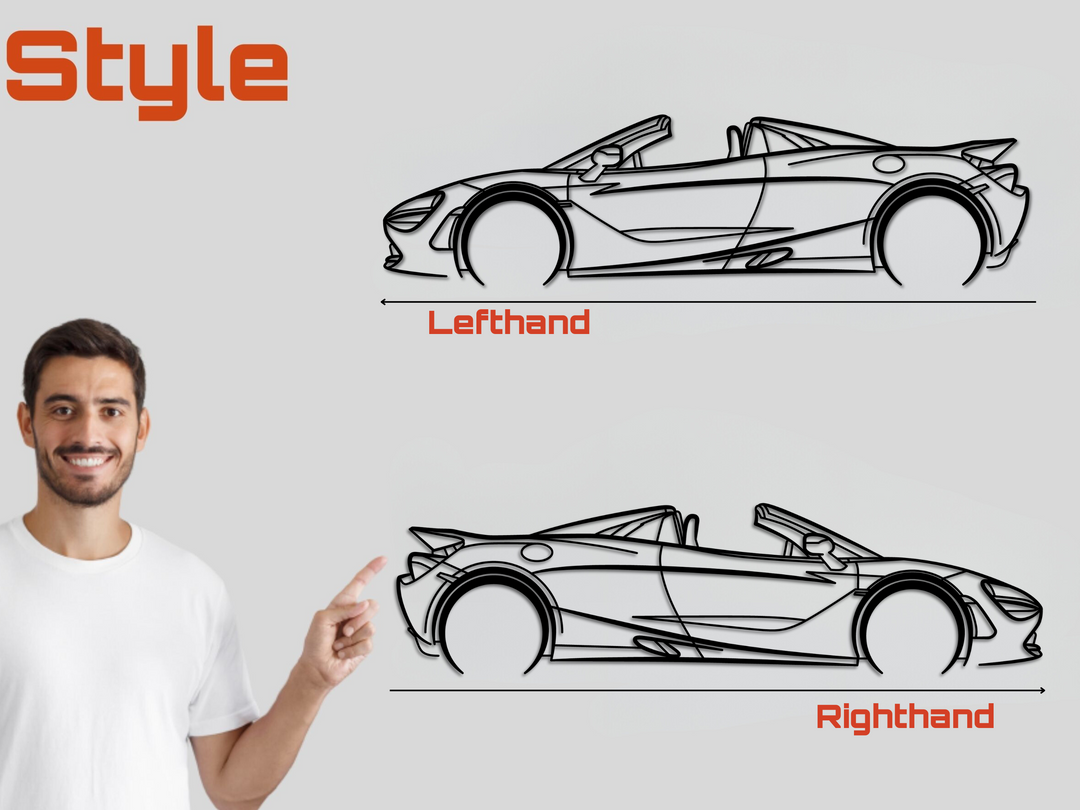 720 Spyder, Detailed Silhouette Metal Wall Art