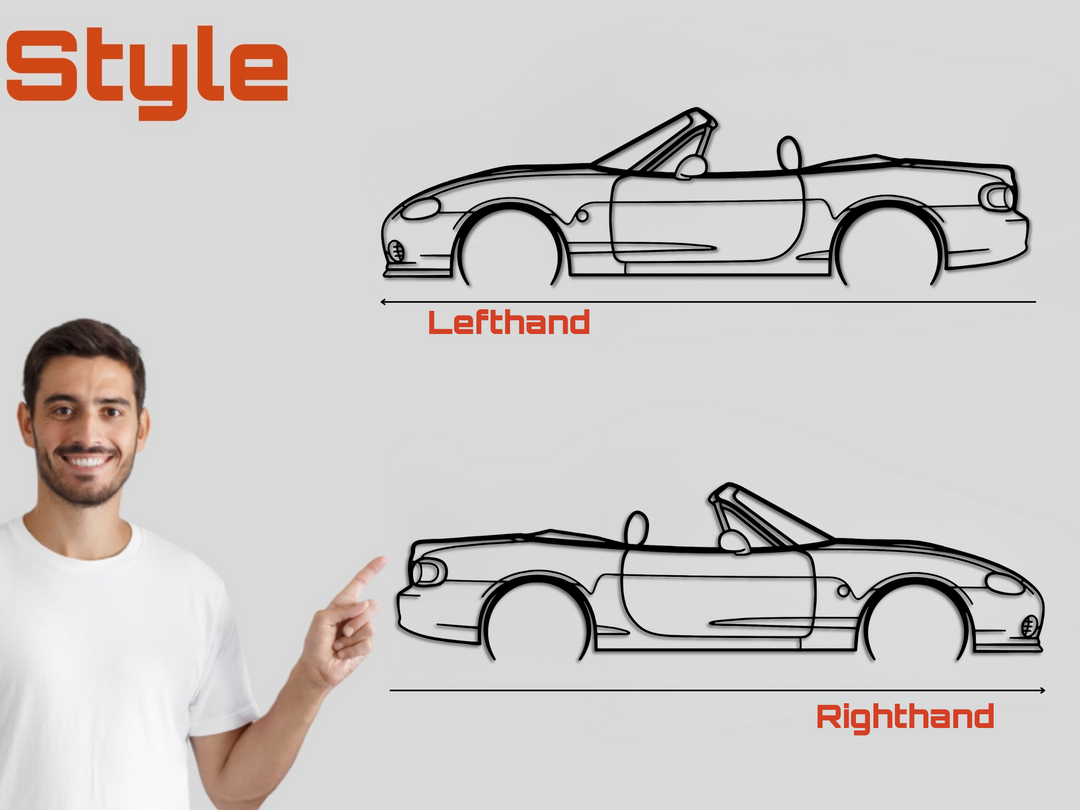 MX5- NB, Detailed Silhouette Metal Wall Art