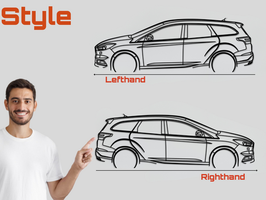 Focus ST Estate MK3.5, Detailed Silhouette Metal Wall Art