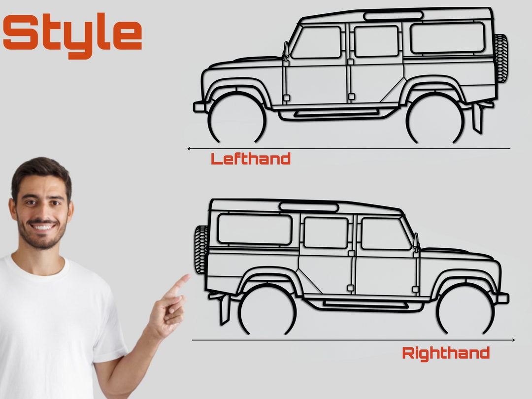 Defender 110 Station Wagon, Detailed Silhouette Metal Wall Art