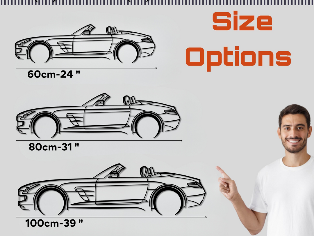 SLS AMG (C197) Coupé , Detailed Silhouette Metal Wall Art