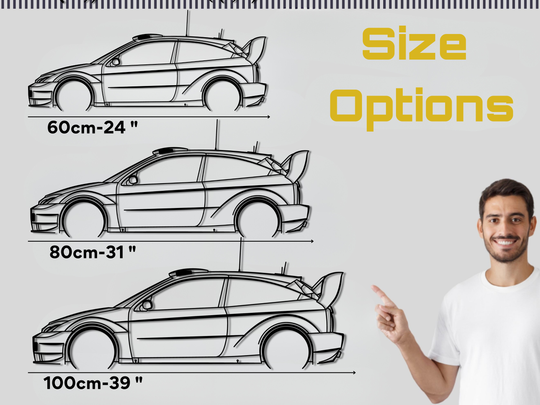 Focus RS WRC 2003 , Detailed Silhouette Metal Wall Art