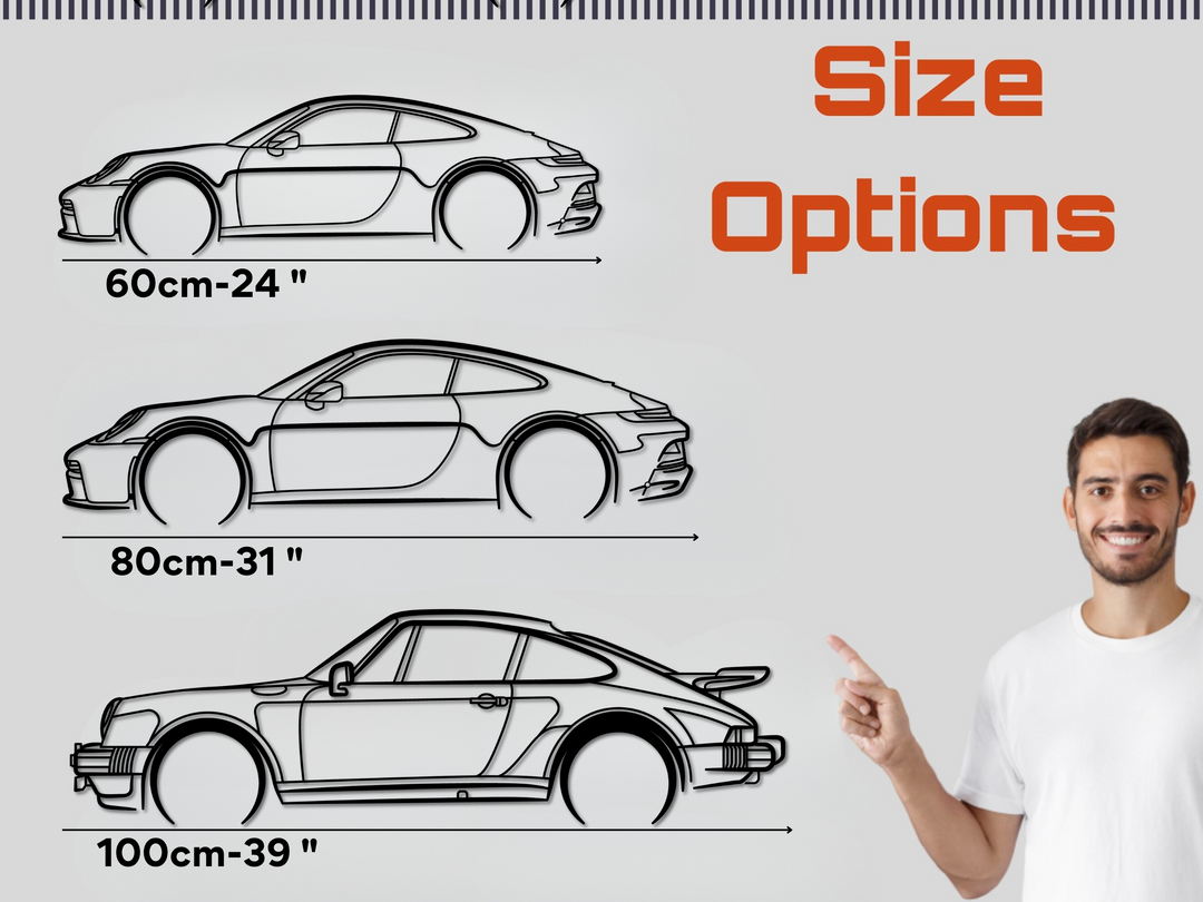 911 GT3 (Touring Package), Detailed Silhouette Metal Wall Art