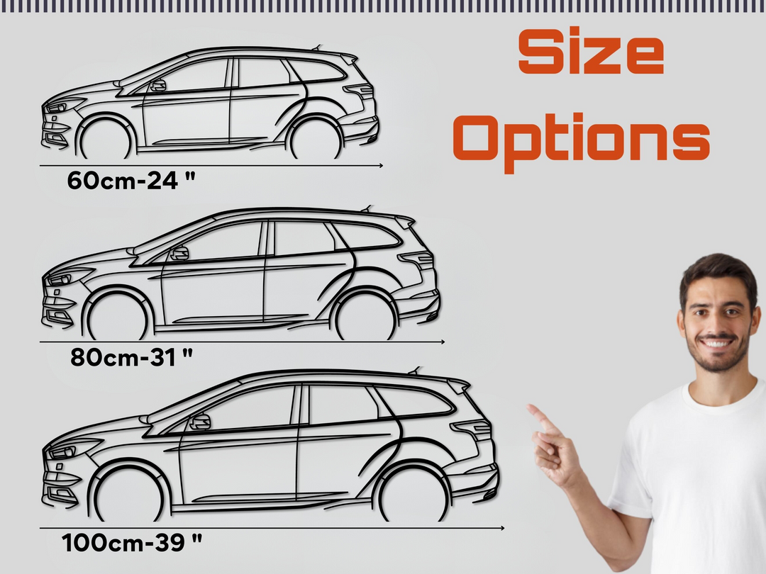 Focus ST Estate MK3.5, Detailed Silhouette Metal Wall Art