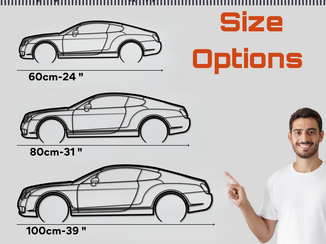 Continental GT, Detailed Silhouette Metal Wall Art