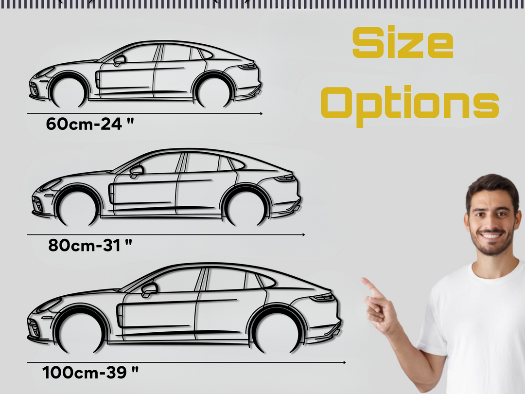 Panamera Gen 2 GTS, Detailed Silhouette Metal Wall Art