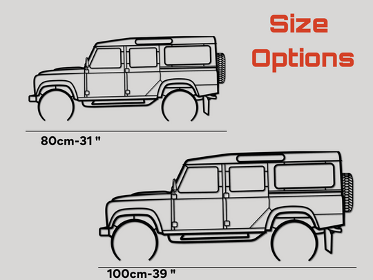 Defender 110 Station Wagon, Detailed Silhouette Metal Wall Art