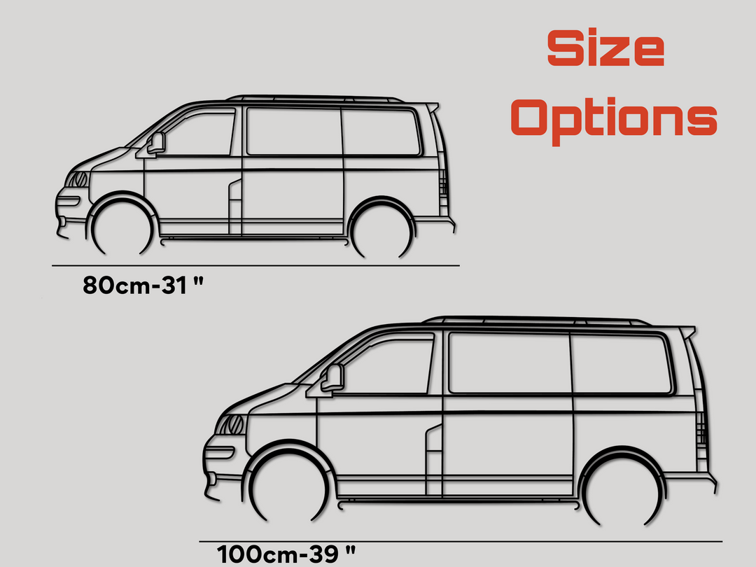 T5 Transporter, Detailed Silhouette Metal Wall Art