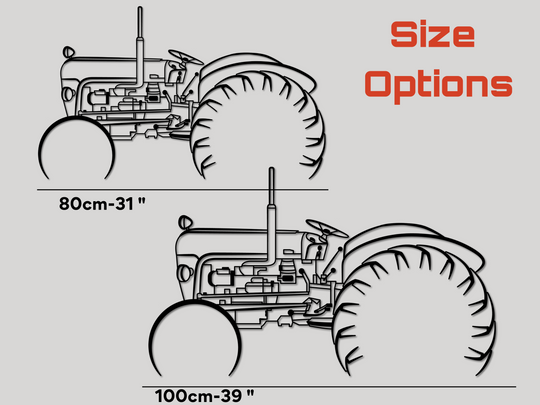 Massey Ferguson 35, Detailed Silhouette Metal Wall Art