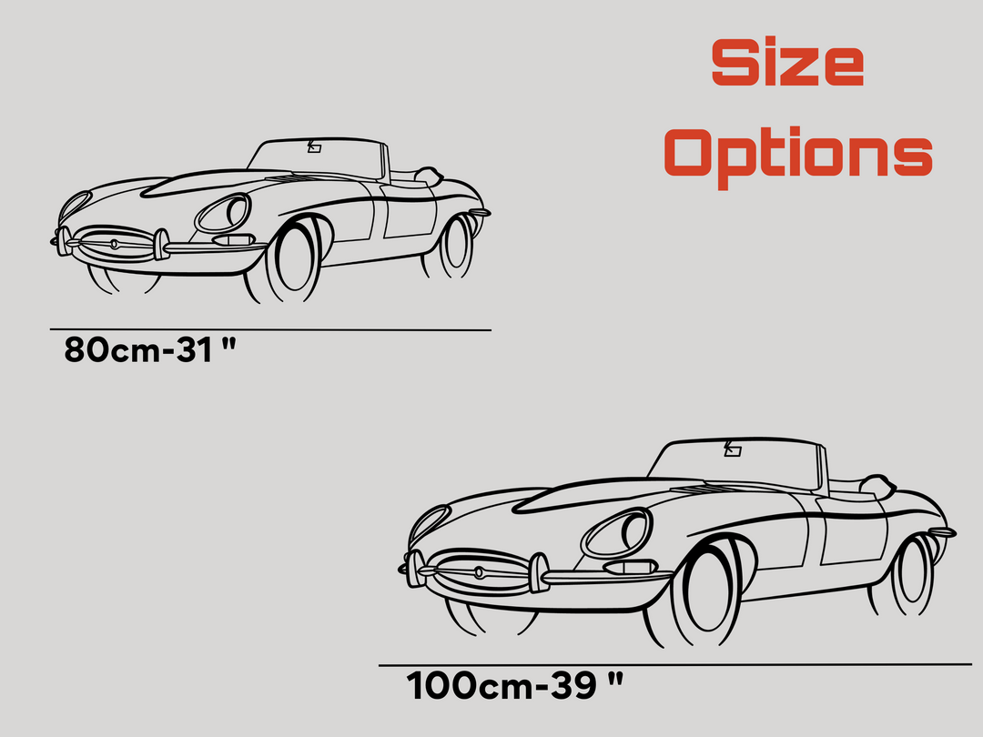 E-Type Series 1 Front Angle, Silhouette Metal Wall Art