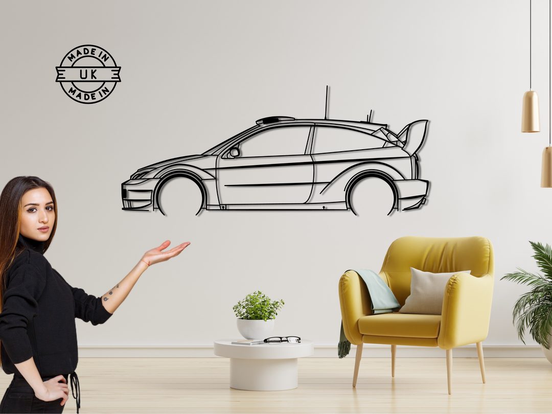 Focus RS WRC 2003 , Detailed Silhouette Metal Wall Art