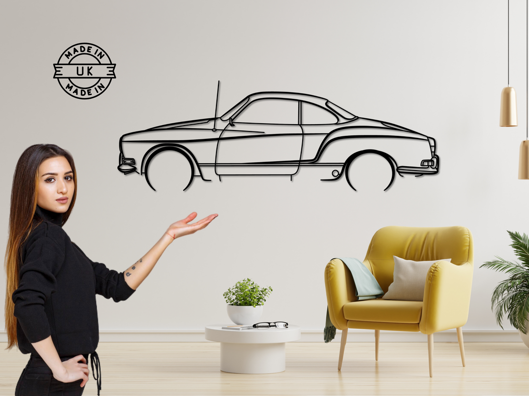 Karmann Ghia, Detailed Silhouette Metal Wall Art