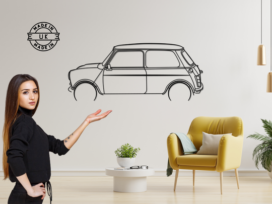 Mini Cooper, Detailed Silhouette Metal Wall Art