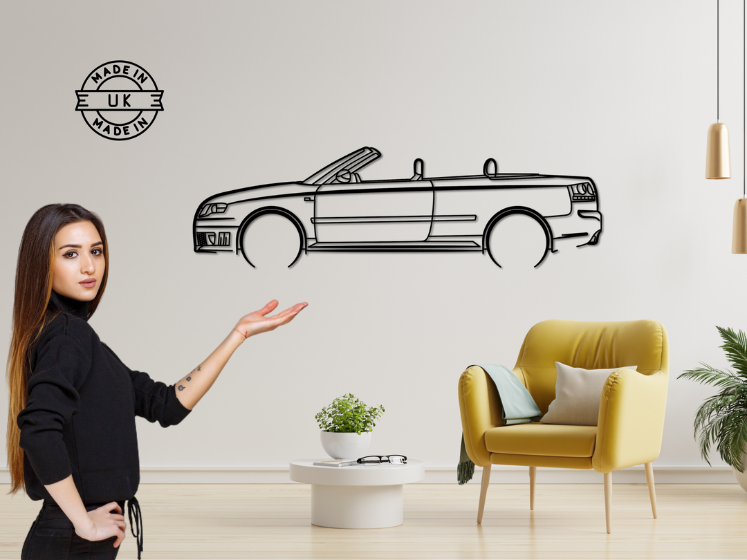 RS4 B7 Cabriolet, Detailed Silhouette Metal Wall Art