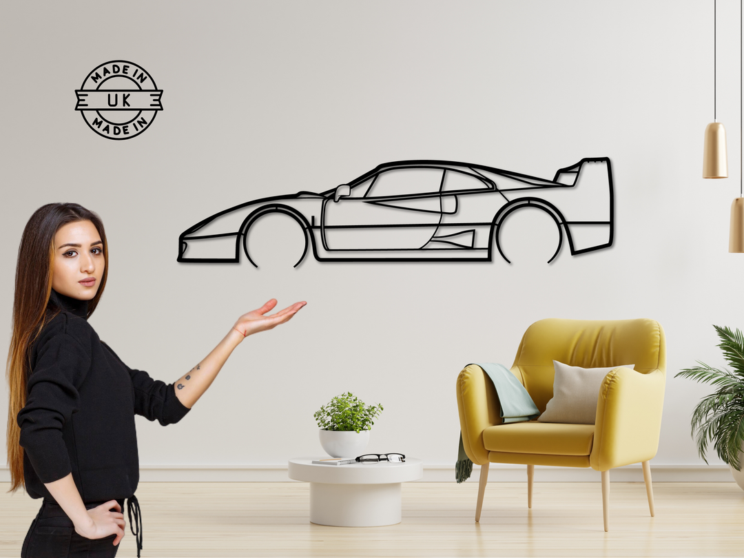 F40, Detailed Silhouette Metal Wall Art