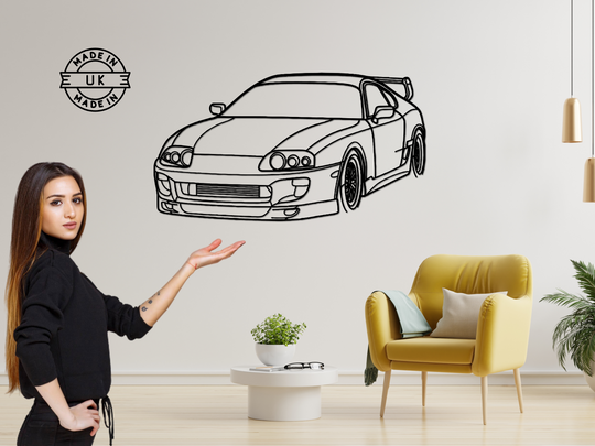 Supra Mk4 front Angle, Silhouette Metal Wall Art