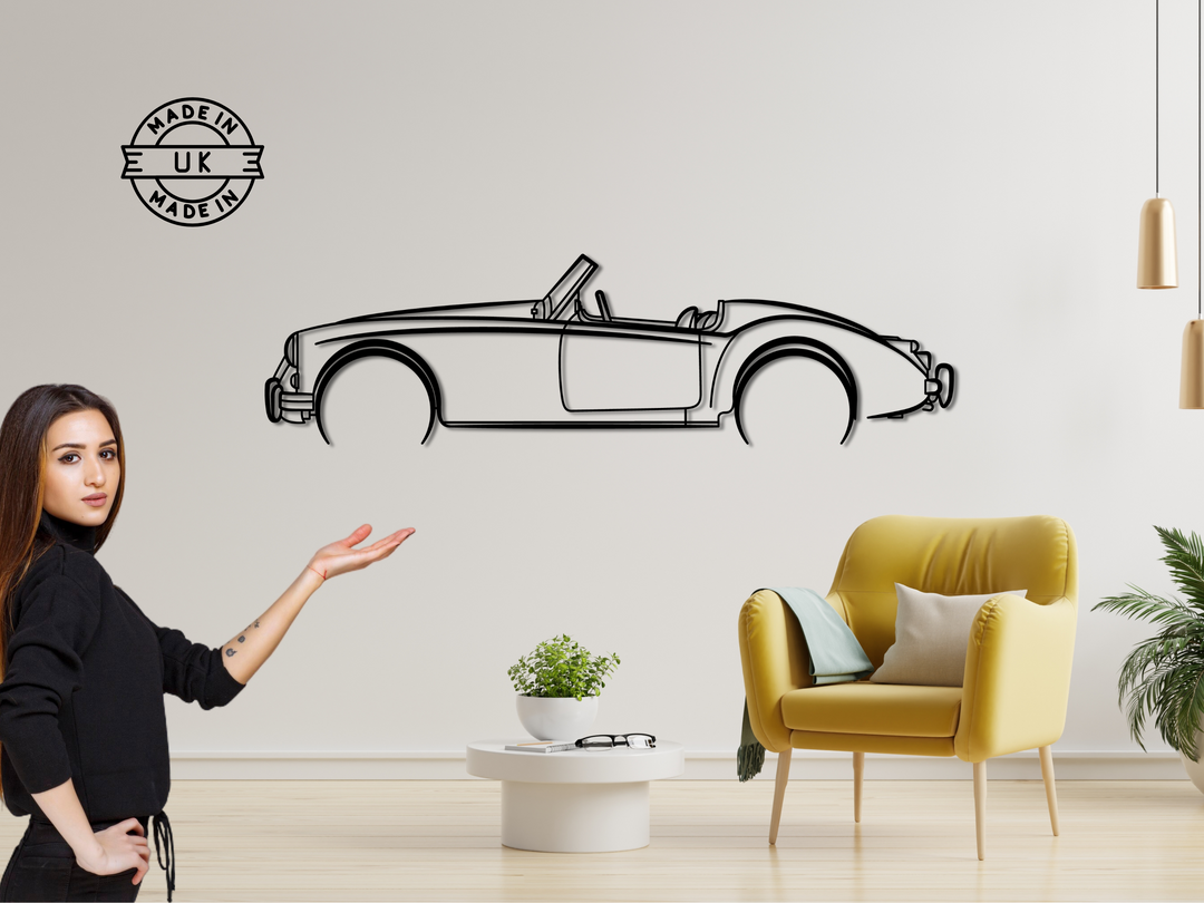 MGA Roadster, Detailed Silhouette Metal Wall Art