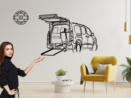 Berlingo WAV, Detailed angle Silhouette Metal Wall Art