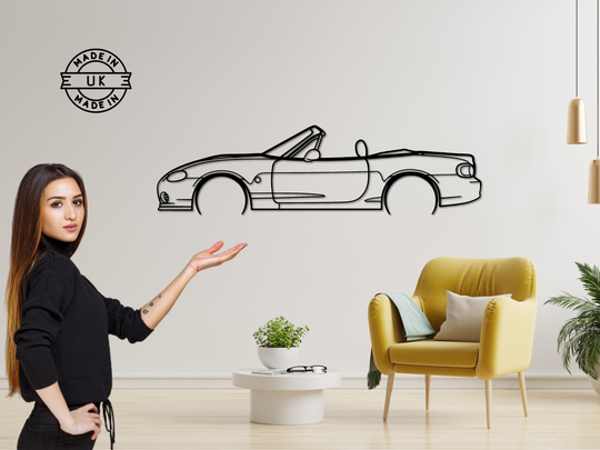 MX5- NB, Detailed Silhouette Metal Wall Art