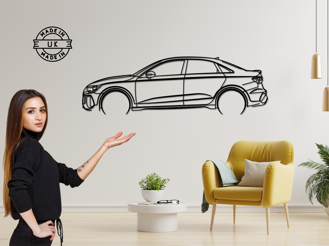 RS3 8Y Saloon, Detailed Silhouette Metal Wall Art